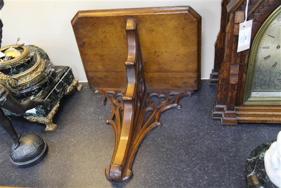 Carrew & Rule, Fenchurch Street, London. A Victorian Gothic design oak hour repeating bracket clock, clock 21in., bracket 15.5in.